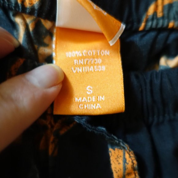 Halloween Pumpkin Cotton Lounge Pajama Crop Pants - Picture 3 of 6